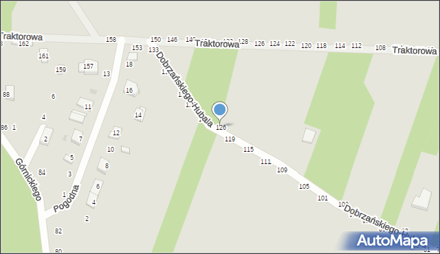 Radomsko, Dobrzańskiego-Hubala Henryka, mjr., 126, mapa Radomsko