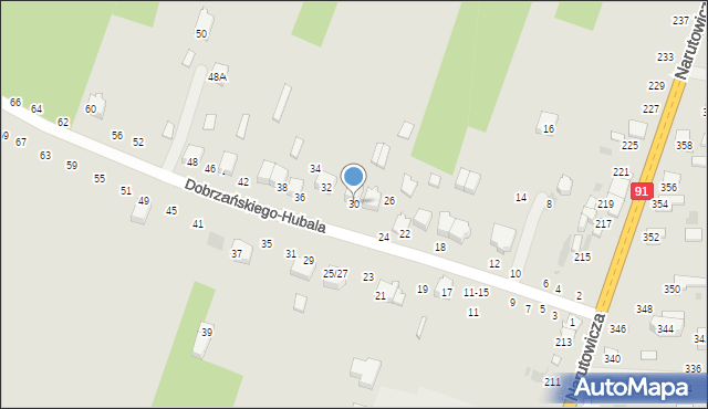 Radomsko, Dobrzańskiego-Hubala Henryka, mjr., 30, mapa Radomsko