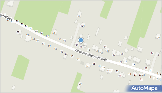 Radomsko, Dobrzańskiego-Hubala Henryka, mjr., 46, mapa Radomsko