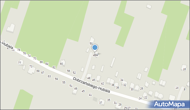 Radomsko, Dobrzańskiego-Hubala Henryka, mjr., 48A, mapa Radomsko