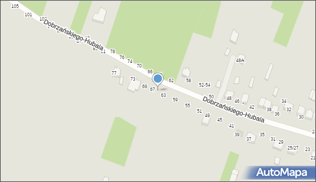 Radomsko, Dobrzańskiego-Hubala Henryka, mjr., 65, mapa Radomsko