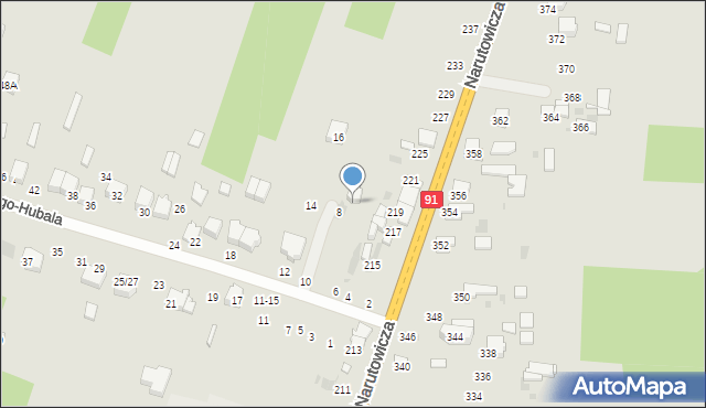 Radomsko, Dobrzańskiego-Hubala Henryka, mjr., 8/10, mapa Radomsko