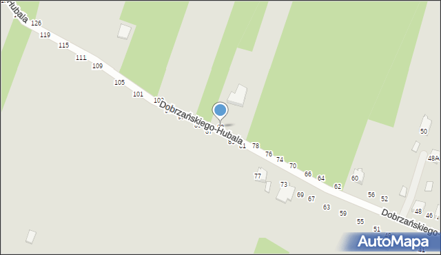 Radomsko, Dobrzańskiego-Hubala Henryka, mjr., 88, mapa Radomsko