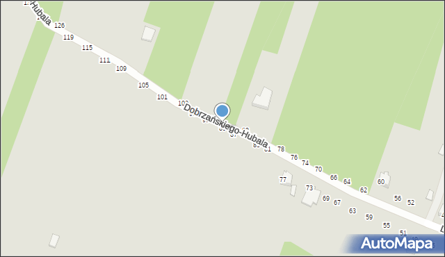 Radomsko, Dobrzańskiego-Hubala Henryka, mjr., 89, mapa Radomsko