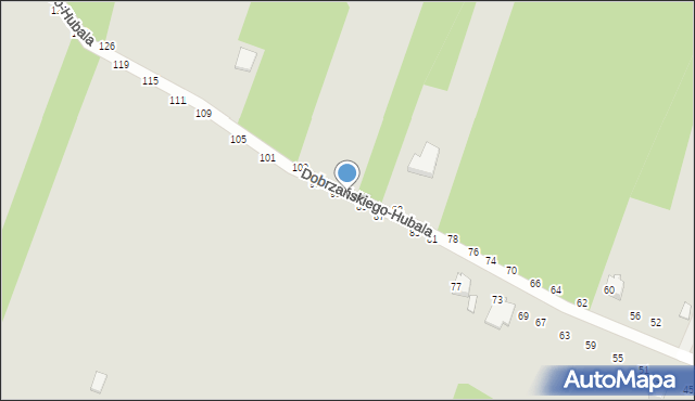 Radomsko, Dobrzańskiego-Hubala Henryka, mjr., 91, mapa Radomsko