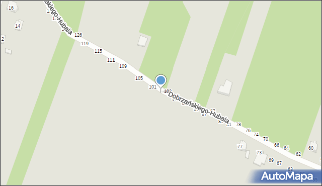 Radomsko, Dobrzańskiego-Hubala Henryka, mjr., 99, mapa Radomsko