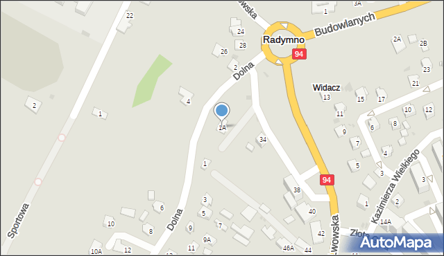 Radymno, Dolna, 1A, mapa Radymno