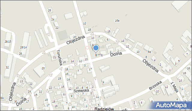 Radziejów, Dolna, 8, mapa Radziejów