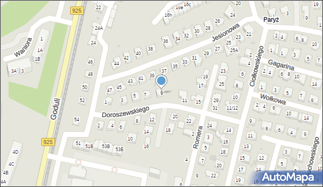 Ruda Śląska, Doroszewskiego Witolda, 9, mapa Rudy Śląskiej