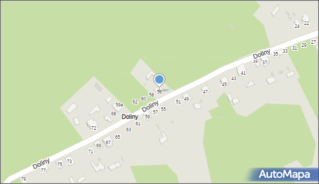 Rudnik nad Sanem, Doliny, 56, mapa Rudnik nad Sanem