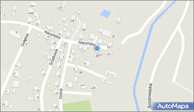 Rybnik, Dolna, 1B, mapa Rybnika