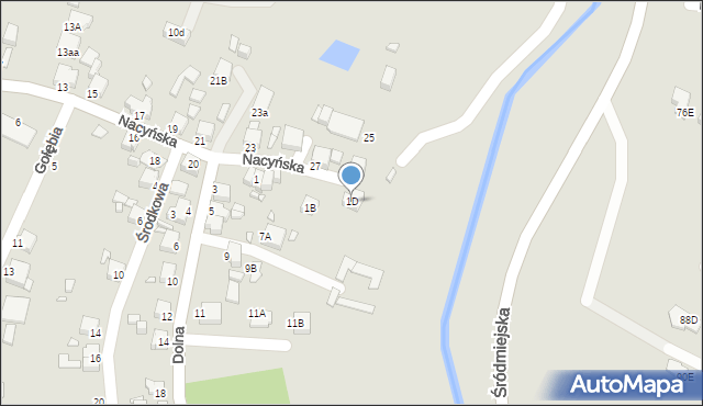 Rybnik, Dolna, 1D, mapa Rybnika