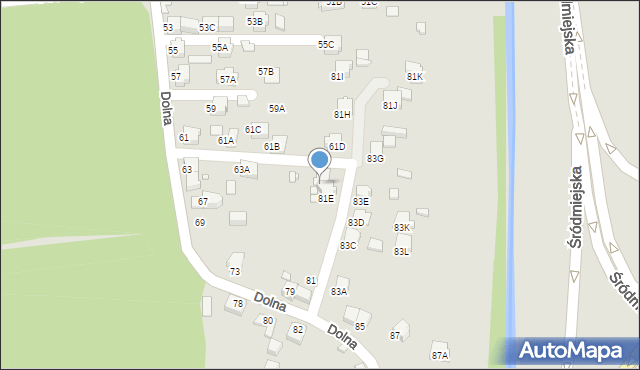 Rybnik, Dolna, 81F, mapa Rybnika