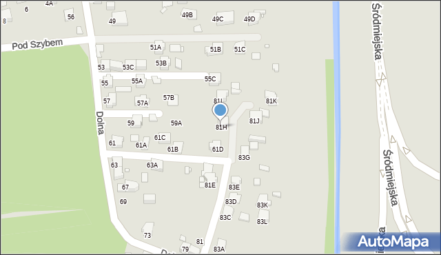 Rybnik, Dolna, 81H, mapa Rybnika