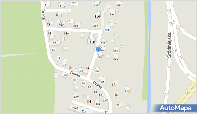 Rybnik, Dolna, 83C, mapa Rybnika