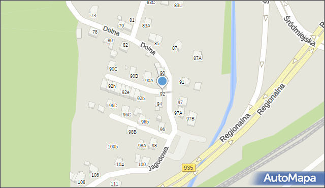 Rybnik, Dolna, 92, mapa Rybnika