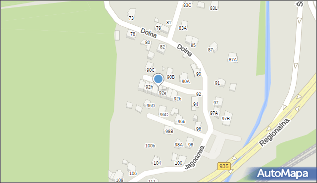 Rybnik, Dolna, 92f, mapa Rybnika