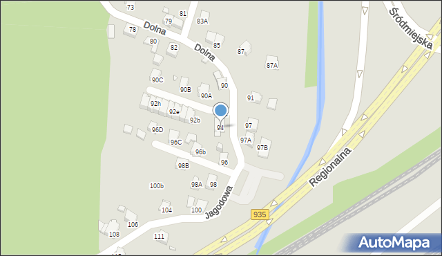 Rybnik, Dolna, 94, mapa Rybnika