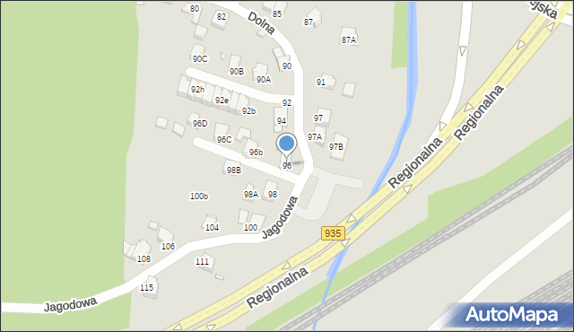 Rybnik, Dolna, 96, mapa Rybnika