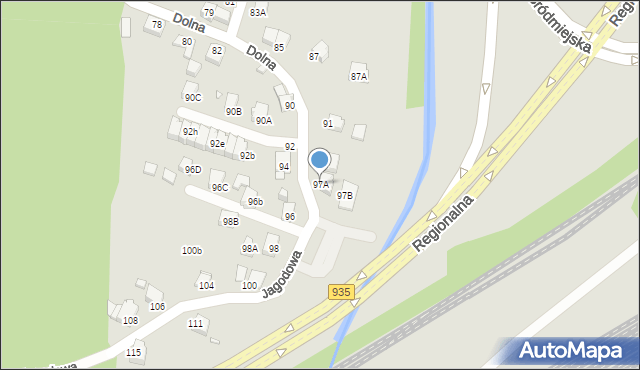 Rybnik, Dolna, 97A, mapa Rybnika