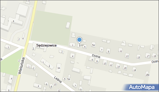 Sędziejowice, Dolna, 3, mapa Sędziejowice