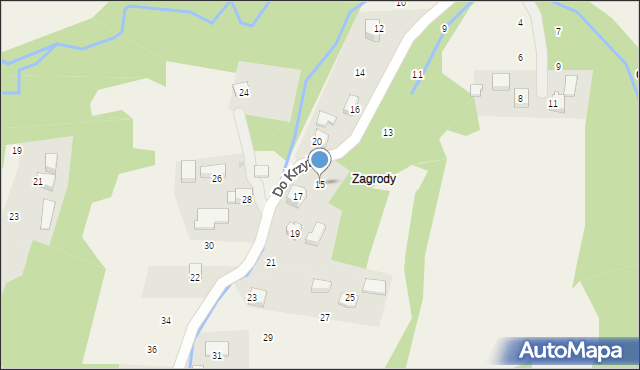 Skawinki, Do Krzyża, 15, mapa Skawinki