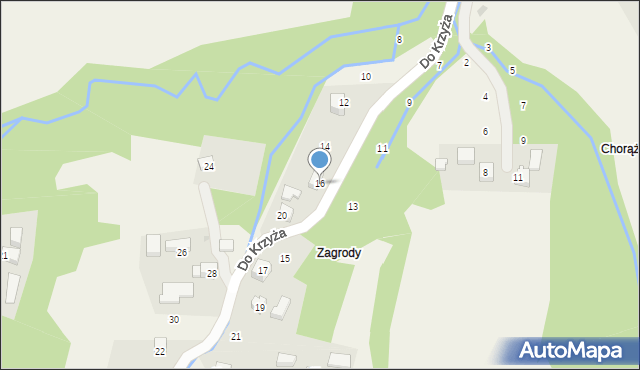 Skawinki, Do Krzyża, 16, mapa Skawinki