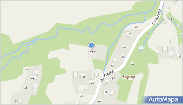 Skawinki, Do Krzyża, 24, mapa Skawinki