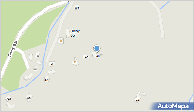 Skoczów, Dolny Bór, 34B, mapa Skoczów