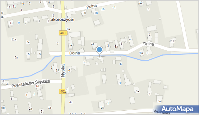 Skoroszyce, Dolna, 4, mapa Skoroszyce