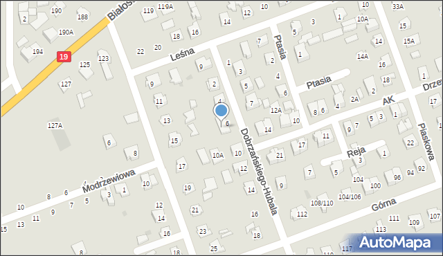 Sokółka, Dobrzańskiego-Hubala Henryka, mjr., 8, mapa Sokółka