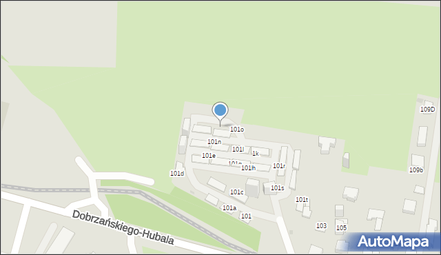 Sosnowiec, Dobrzańskiego-Hubala Henryka, mjr., 101p, mapa Sosnowca