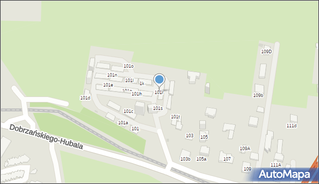 Sosnowiec, Dobrzańskiego-Hubala Henryka, mjr., 101r, mapa Sosnowca