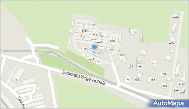 Sosnowiec, Dobrzańskiego-Hubala Henryka, mjr., 101w, mapa Sosnowca