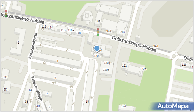 Sosnowiec, Dobrzańskiego-Hubala Henryka, mjr., 120E, mapa Sosnowca
