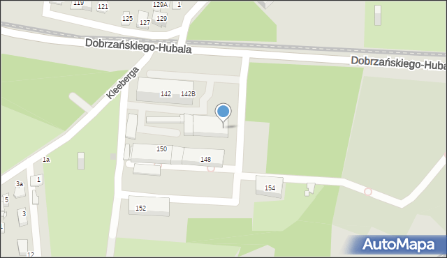 Sosnowiec, Dobrzańskiego-Hubala Henryka, mjr., 150, mapa Sosnowca