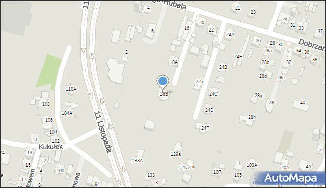 Sosnowiec, Dobrzańskiego-Hubala Henryka, mjr., 18B, mapa Sosnowca