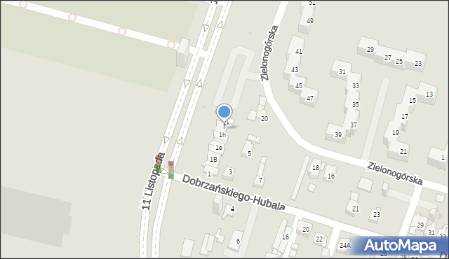 Sosnowiec, Dobrzańskiego-Hubala Henryka, mjr., 1i, mapa Sosnowca