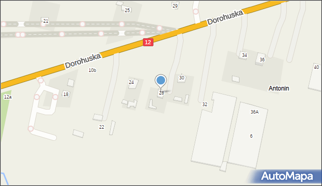 Srebrzyszcze, Dorohuska, 28, mapa Srebrzyszcze