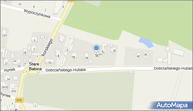 Stare Babice, Dobrzańskiego-Hubala Henryka, mjr., 54, mapa Stare Babice