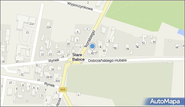 Stare Babice, Dobrzańskiego-Hubala Henryka, mjr., 62, mapa Stare Babice