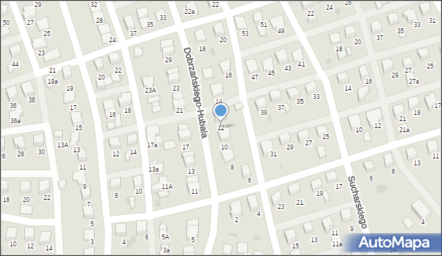 Starogard Gdański, Dobrzańskiego-Hubala Henryka, mjr., 12, mapa Starogard Gdański