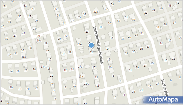 Starogard Gdański, Dobrzańskiego-Hubala Henryka, mjr., 21, mapa Starogard Gdański