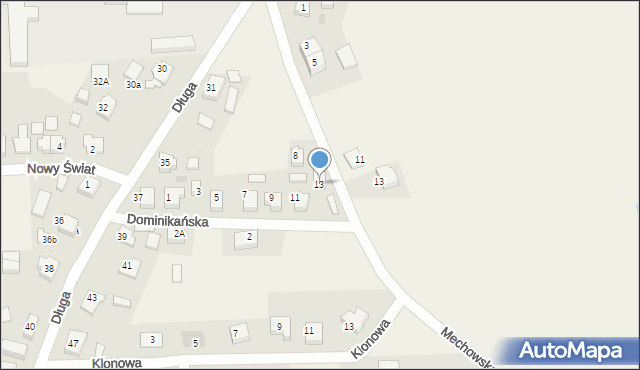 Starzyno, Dominikańska, 13, mapa Starzyno