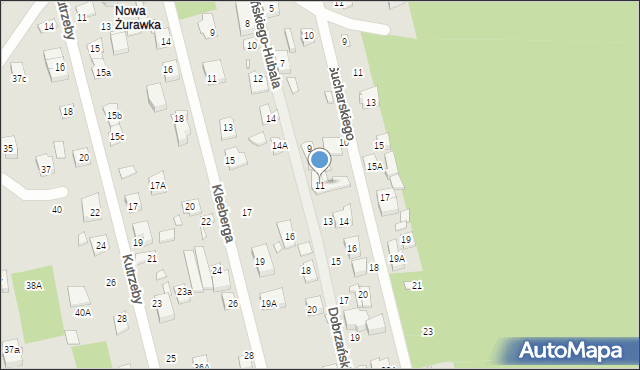 Sulejówek, Dobrzańskiego-Hubala Henryka, mjr., 11, mapa Sulejówek