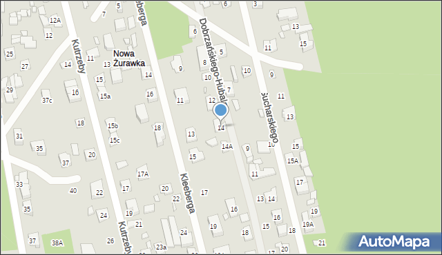 Sulejówek, Dobrzańskiego-Hubala Henryka, mjr., 14, mapa Sulejówek
