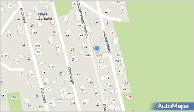 Sulejówek, Dobrzańskiego-Hubala Henryka, mjr., 9, mapa Sulejówek