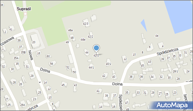 Supraśl, Dolna, 42/1, mapa Supraśl