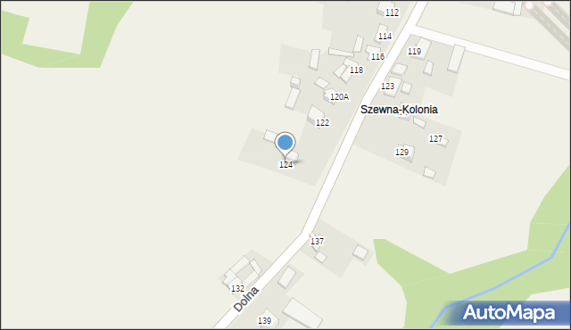 Szewna, Dolna, 124, mapa Szewna