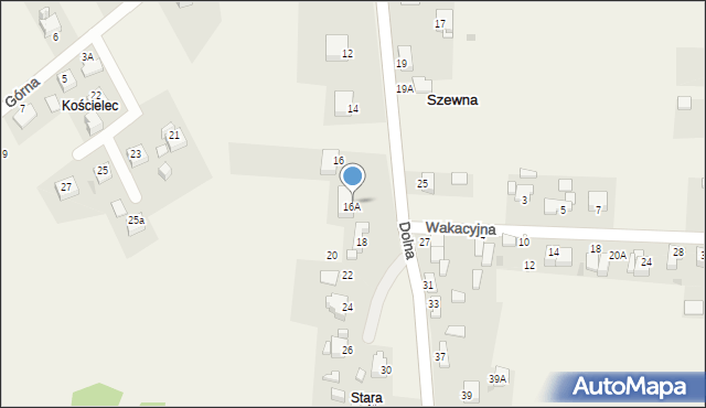 Szewna, Dolna, 16A/2, mapa Szewna